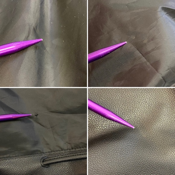 Victoria's Secret Drawstring Blk Faux Leather Backpack Fringe Cinch Bag Bookbag - Picture 6 of 11